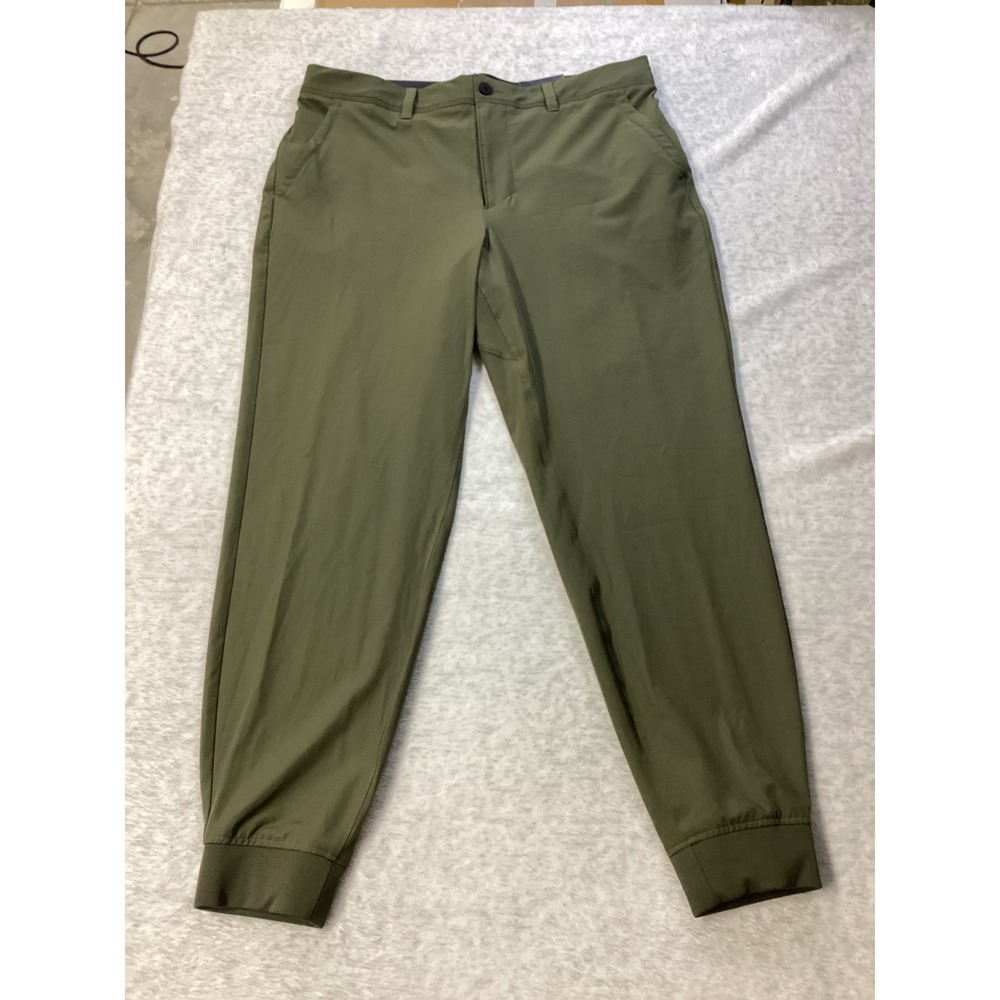 VRST Mens Fairway Golf Jogger Pants Dark Olive Green Tailored Fit 34 MVG25013